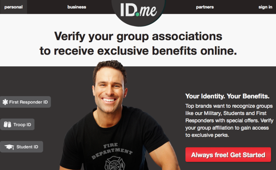 Screen shot of ID.me