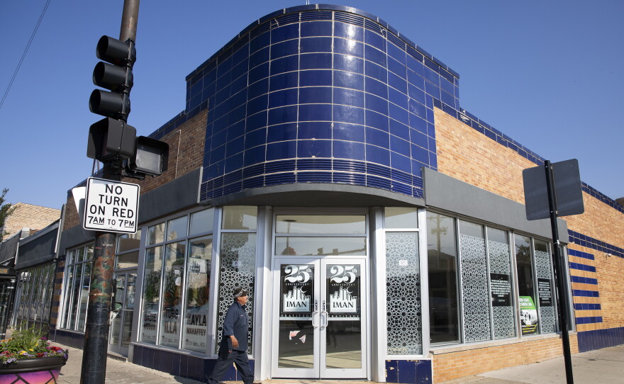 The entrance to IMAN Central, which is the event space at the Inner-City Muslim Action Network (IMAN) headquarters, on July 8 in Chicago.