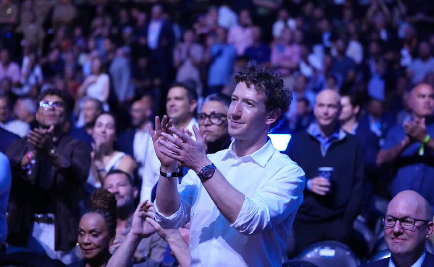 Meta CEO Mark Zuckerberg attends UFC Freedom 250 on the South Lawn of the White House, Sunday, June 14, 2026, in Washington.