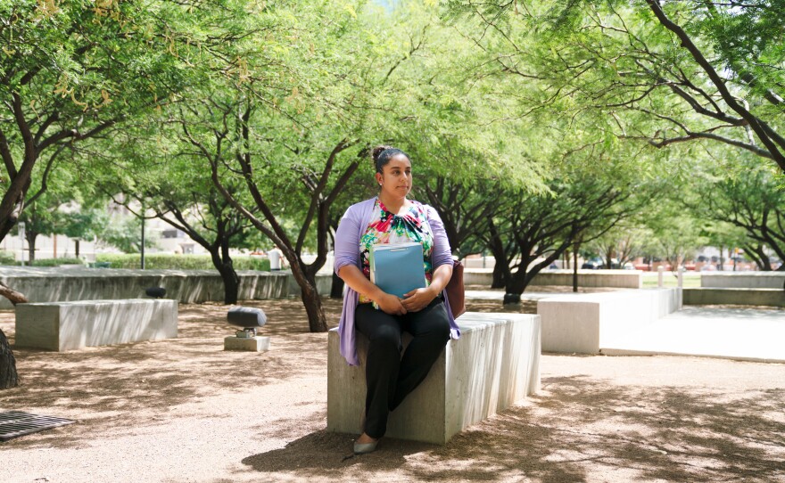 Linda Rivas, executive director of Las Americas Immigration Advocacy Center, represents Tania and Joseph. In court, Rivas tried to get Tania and her family taken out of Migrant Protection Protocols because of their daughter's heart condition.