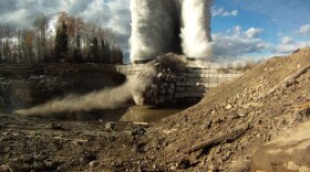 Blowing the dam at a test site in Canada, from NOVA's "Bombing Hitler's Dams."