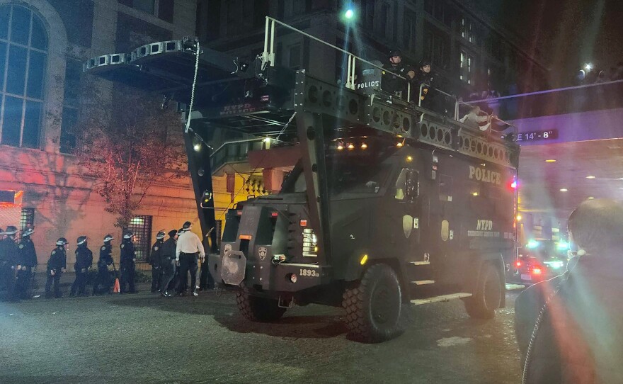 New York police surrounded Columbia University and activists put out calls for more protestors on social media as the chaotic pro-Palestinian demonstrations on campus appeared to reach a turning point late Tuesday.