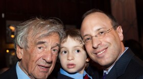 Elie Wiesel with son Elisha Wiesel and grandson Elijah Wiesel.