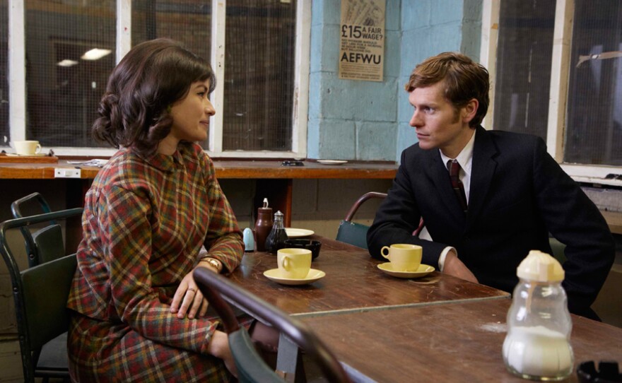 Maimie McCoy as Alice and Shaun Evans as Endeavour.