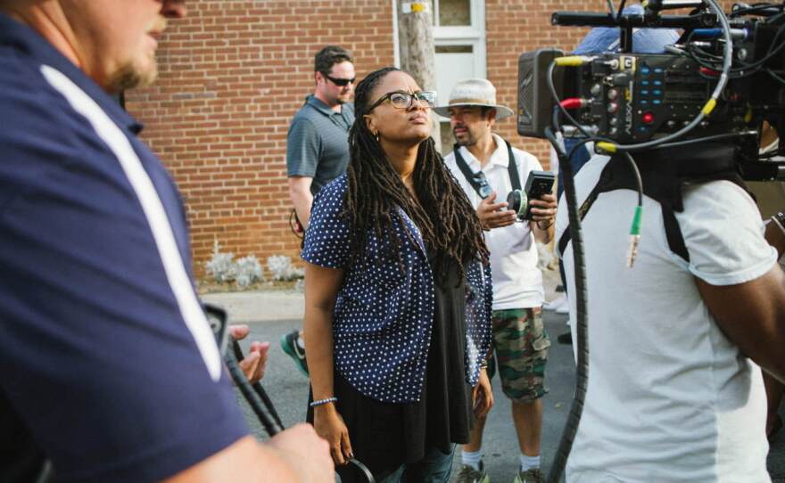 Director Ava DuVernay on the set of Selma.