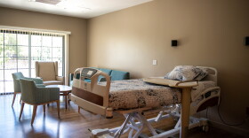 A hospice bed sits empty at the Moore MountainView Hospice Home in Poway.  A new statewide campaign from the California Hospice and Palliative Care Association called Hospice Can Help is helping families learn about hospice care earlier. 