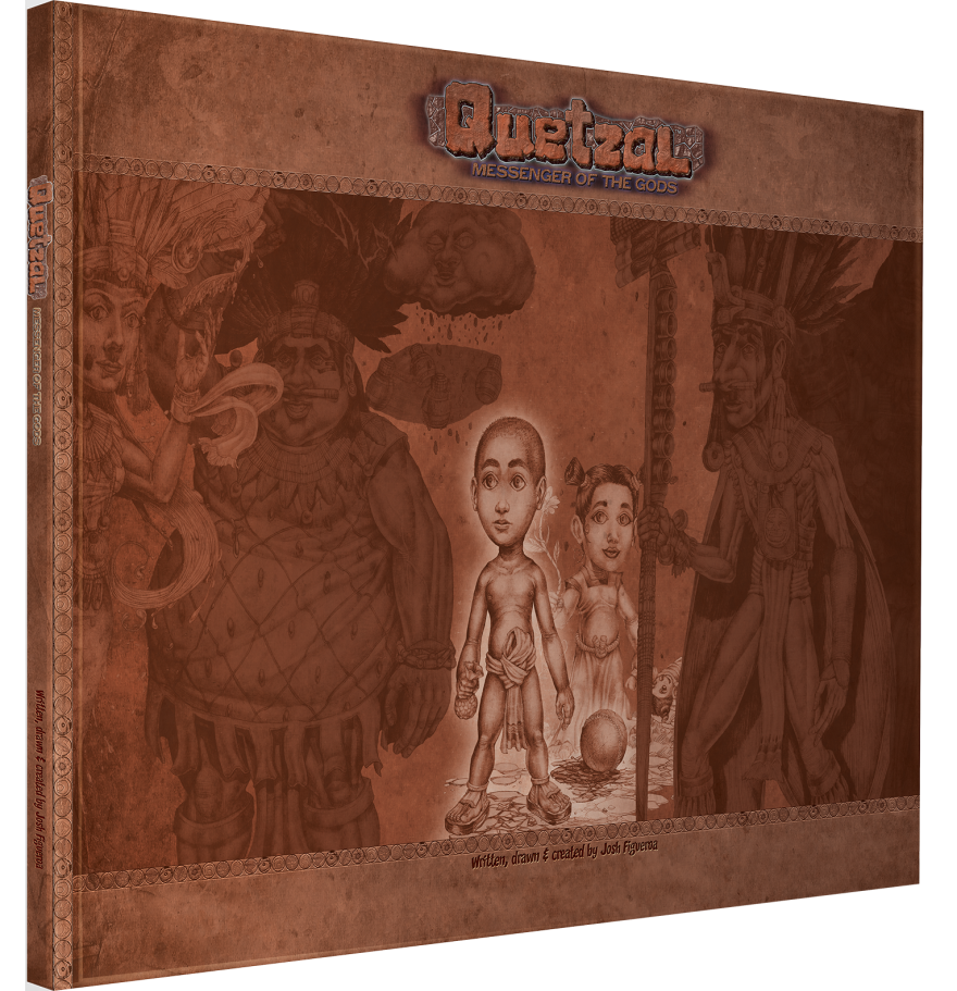 Front cover of Josh Figueroa's children's book "Quetzal: Messenger of the Gods."