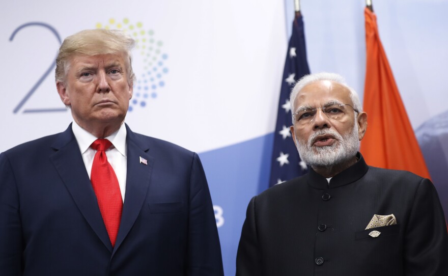 President Trump meets with Indian Prime Minister Narendra Modi in Buenos Aires, Argentina, in November. On Monday, Trump announced he would be ending preferential trade treatment for India.