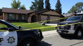 Sacramento Sheriff's vehicles outside the Citrus Heights home of a suspect arrested in connection with the Golden State Killer case in this undated photo. 