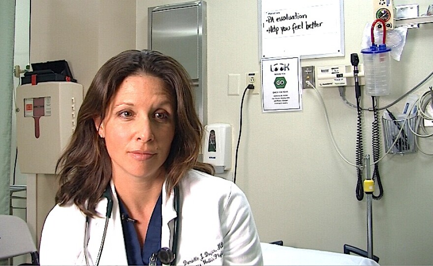 Dr. Danielle Douglas is shown in Sharp Grossmont Hospital's emergency department, Feb. 26, 2016.