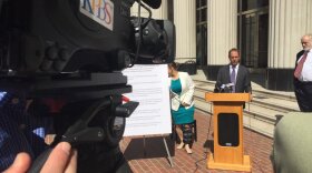 Assemblyman Brian Maienschein announces state lawmakers are ready to start debating his bill to reduce sex trafficking in California, April 12, 2017.