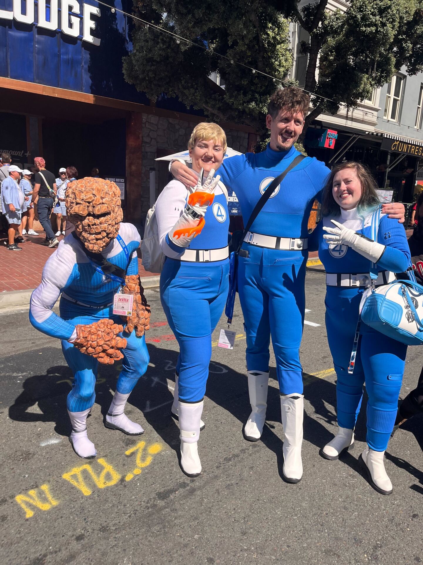These four cosplayers say they planned out this coordinated Fantastic Four look a year ago. Their cosplay comes on the heels of the premiere of "The Fantastic Four: First Steps" which is in theaters now.