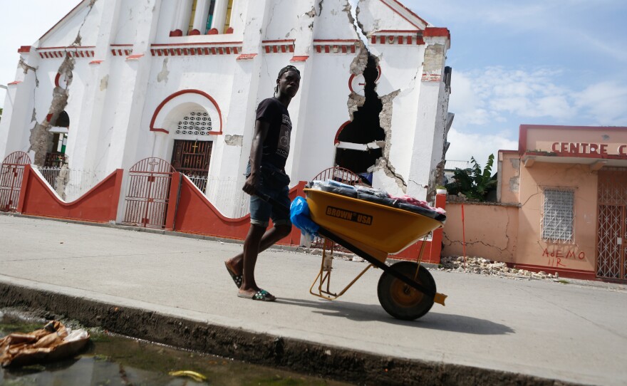 Sacré-Cœur Catholic Church in Les Cayes, Haiti, was badly damaged in the earthquake.