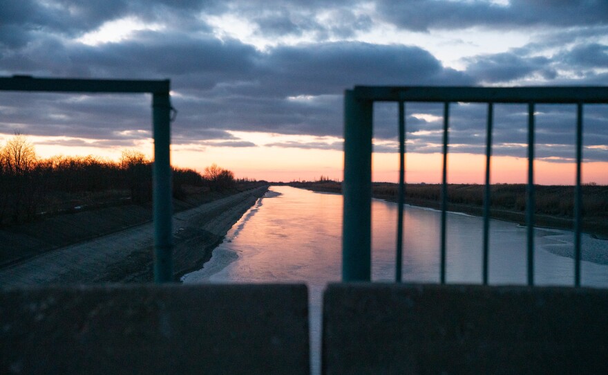 The canal that provided water from mainland Ukraine to Crimea, which Ukraine blocked after Russia annexed the peninsula in 2014, is now reopened and flowing, in this photo from June of 2022.