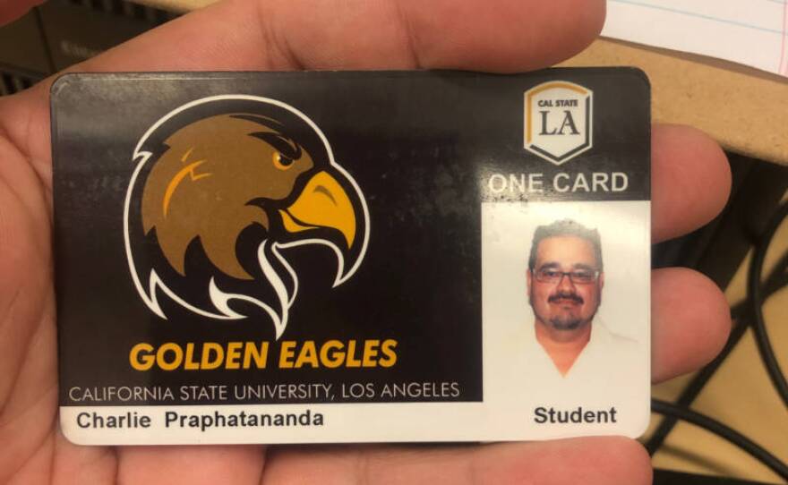 Charlie Praphatananda is one of five students who had their life sentences commuted. He is now finishing his degree on the Cal State LA campus. (This image has been altered to conceal Praphatananda's student identification number.)