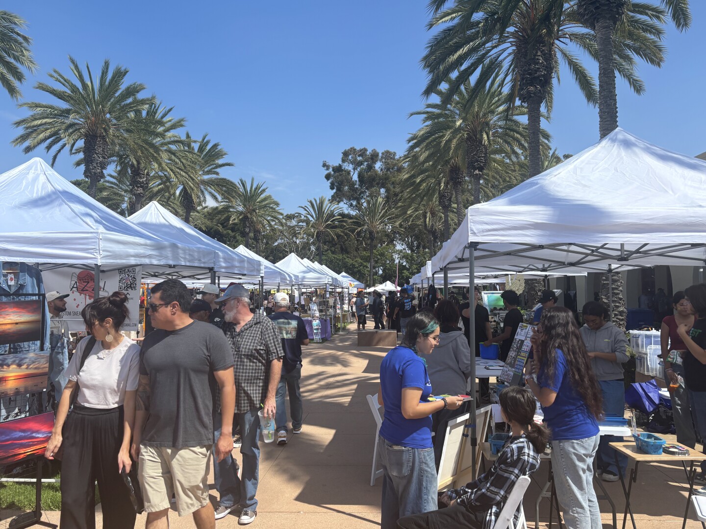 Visitors and vendors crowd the courtyard in front of Chula Vista City Hall on Sept. 27, 2025.