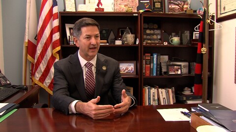 California assembly member Chris Ward in his district office in San Diego. Feb 20, 2025