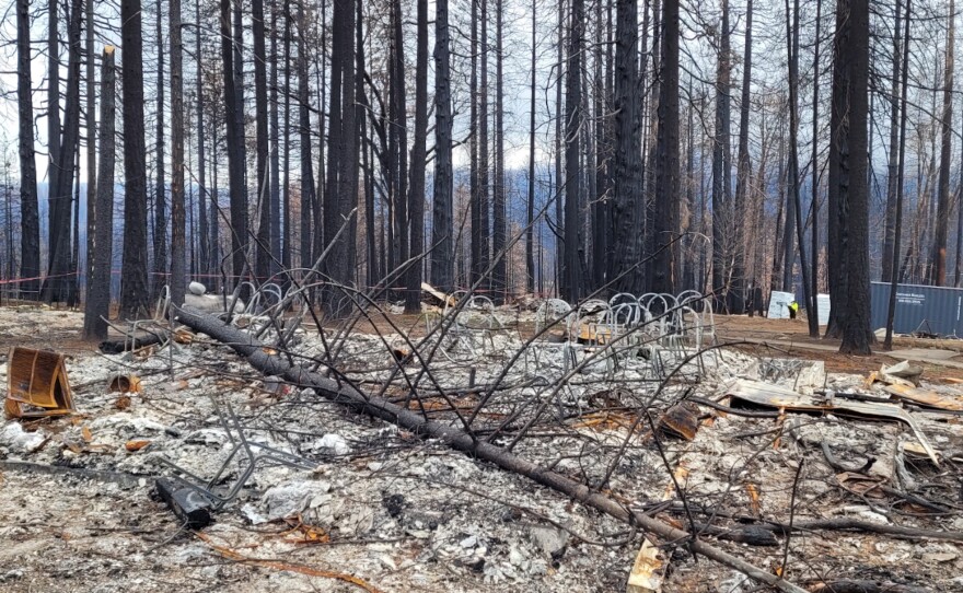 The remains of the Grizzly Flats Community Church after the Caldor Fire, September 2021.