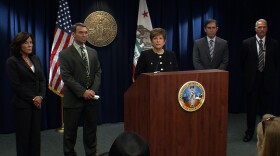 San Diego District Attorney Bonnie Dumanis announces charges against current and former Sweetwater school district officials, Jan. 4, 2012.