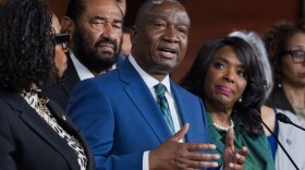 Democratic Rep. Cleo Fields is seen with members of the Congressional Black Caucus on Wednesday at the Capitol. Fields represents the Louisiana congressional district at the heart of the U.S. Supreme Court's ruling on Wednesday to severely weaken the Voting Rights Act.