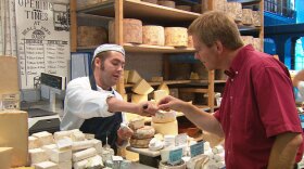 Rick Steves visits a cheese shop in Neal's Yard, London, England. 