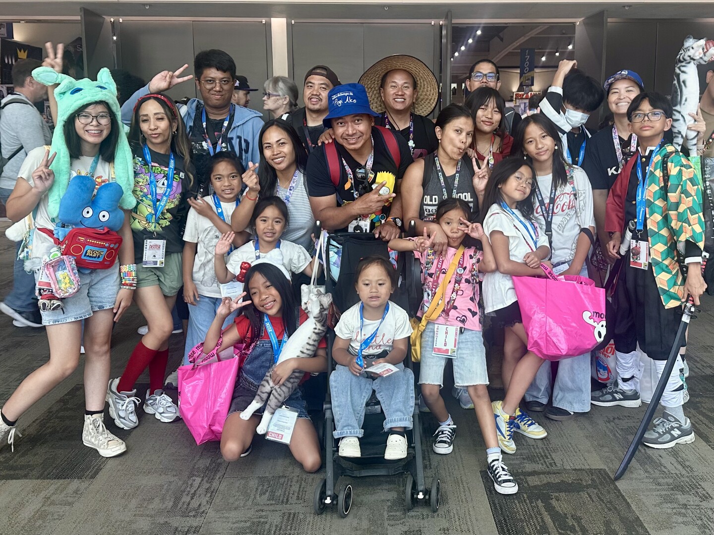 “Forever friends,” is what they call themselves, six families from Chula Vista enjoying Comic-Con on Sunday, July 27, 2025.<br/>