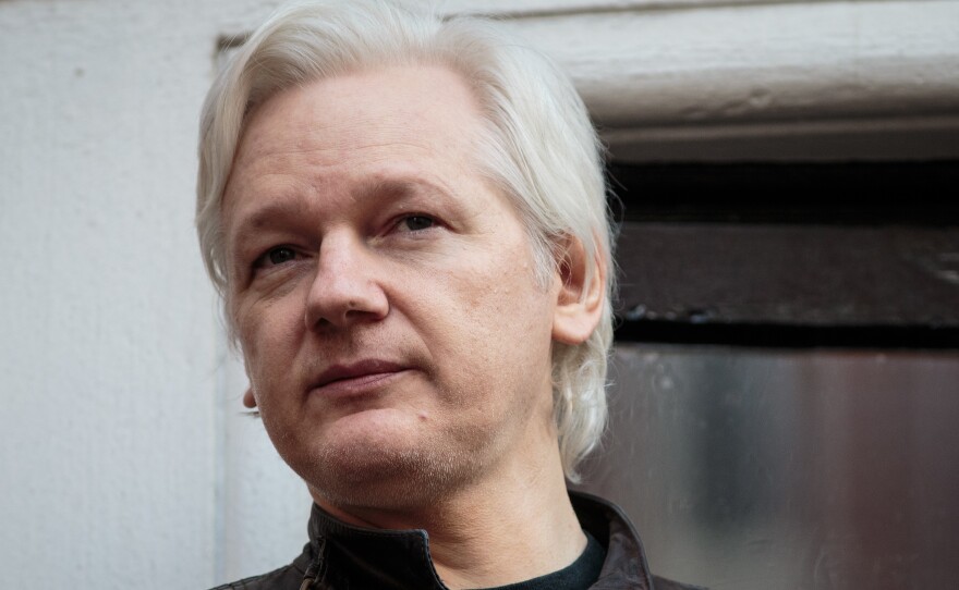 WikiLeaks founder Julian Assange speaks to the media from the balcony of the Embassy Of Ecuador in London on May 19.