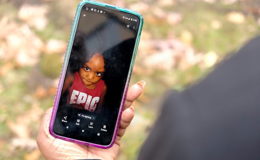 Meshell Whyte shows a picture of her 5-year-old son, Julian Whyte.