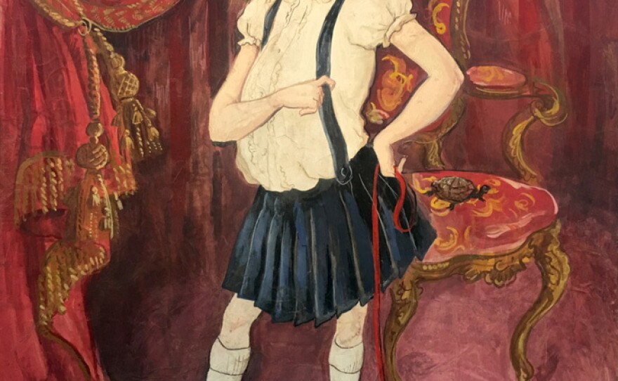 This 1956 painting by Hilary Knight hung in the Plaza Hotel before it disappeared in 1960.