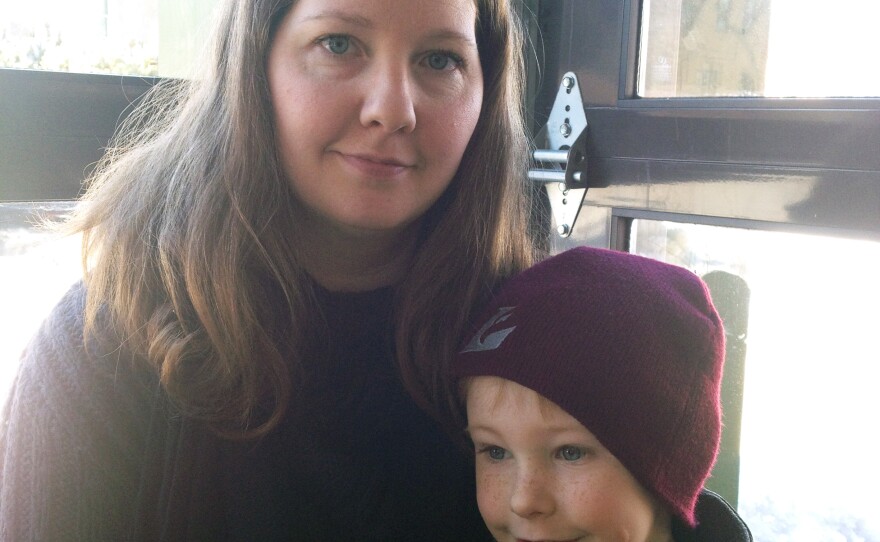 Jenni Hofschulte and her 5-year-old son, Brock. Hofschulte is opting her son out of testing in Milwaukee.