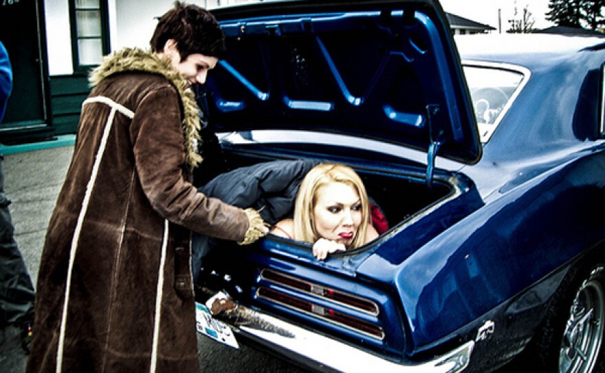 On the set of "Dead Hooker in a Trunk."