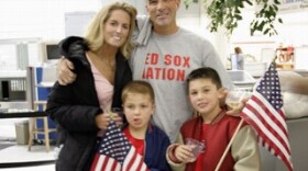 Kim Ruocco, Marine Maj. John Ruocco, and sons Billy and Joey