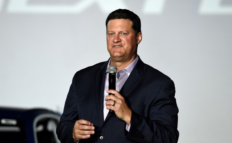 Steve O'Donnell, executive vice president of NASCAR, talks about the Next Gen Cup Cars that will be used in the 2022 season during the NASCAR media event in Charlotte, N.C., Wednesday, May 5, 2021.