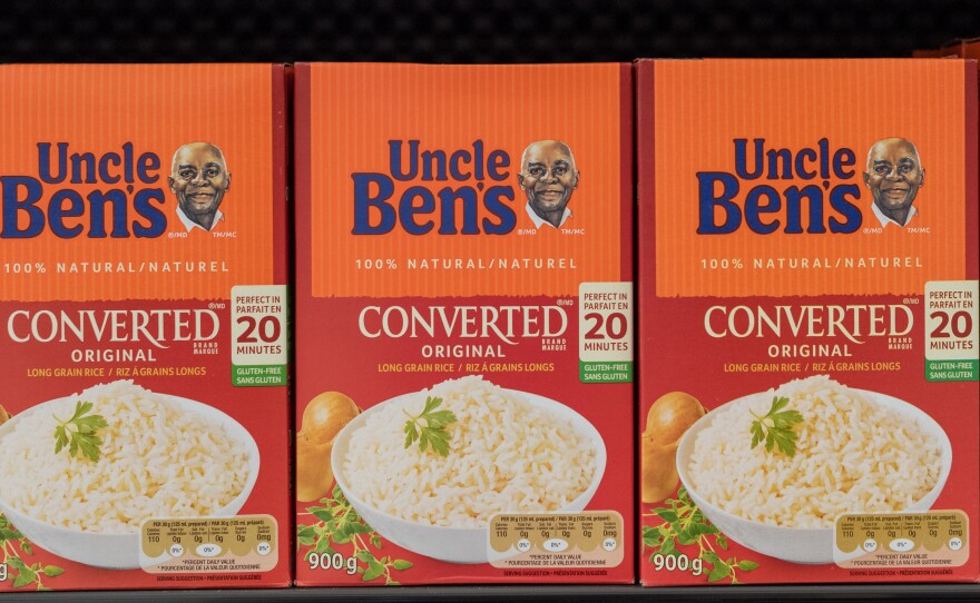 Boxes of Uncle Ben Converted Rice on a store shelf. Mars, Incorporated announced on Wednesday that it is changing the name of the brand to Ben's Original.