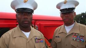 Gunnery Sgt. Maurice Bease and Sgt. Maj. Brian Taylor 