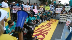 Immigration advocates rally outside the Fifth Circuit Court of Appeals in New Orleans on July 10, 2015.