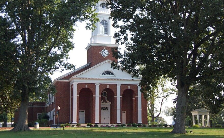 The Annie Merner Pfeiffer Chapel is seen on the campus of Bennett College in Greensboro, N.C. The college, one of two historically black colleges for women, is fighting to maintain its accreditation.