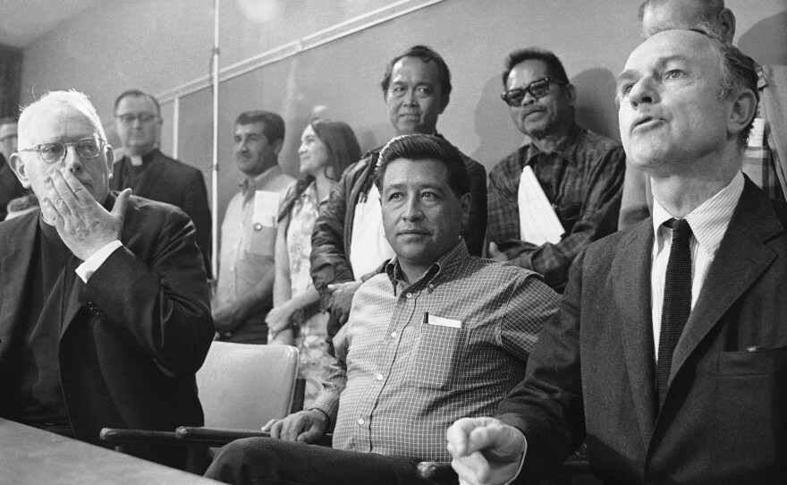 A judge jails Chavez and says he will stay behind bars until he calls off a nationwide lettuce boycott, Dec. 5, 1970.