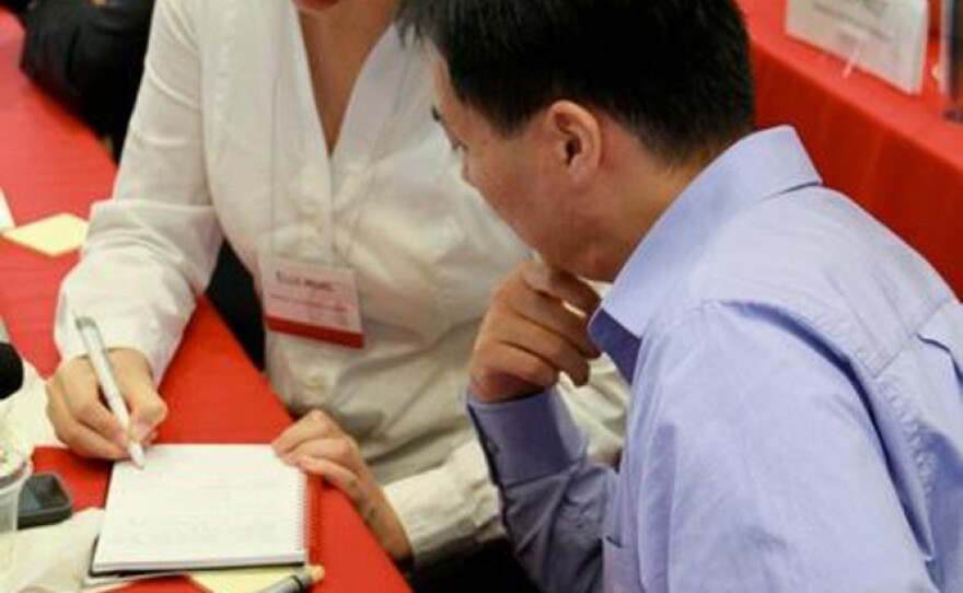 <p>Ellis Meng and Tuan Hoang, researchers from the University of Southern California, brainstorm as part of their Innovation Corps course. Their project is an implantable device for drug delivery, connected by a wireless network to let physicians remotely track the patients' progress.</p>