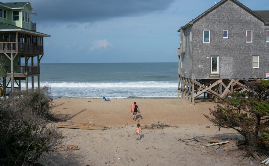 Homes in Buxton were originally built behind multiple rows of dunes. Today, those dunes are gone.