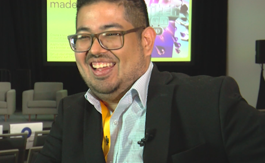 Streamer Psychulturists at TwitchCon 2025 after speaking on a panel about mental health on Oct. 17, 2025.