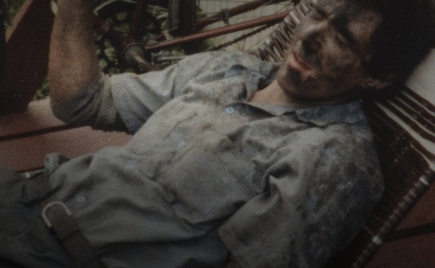 A photograph of Greg Kelly at 19 years old, taking a break from mining coal. Kelly now has an advanced stage of black lung disease known as complicated black lung or progressive massive fibrosis.