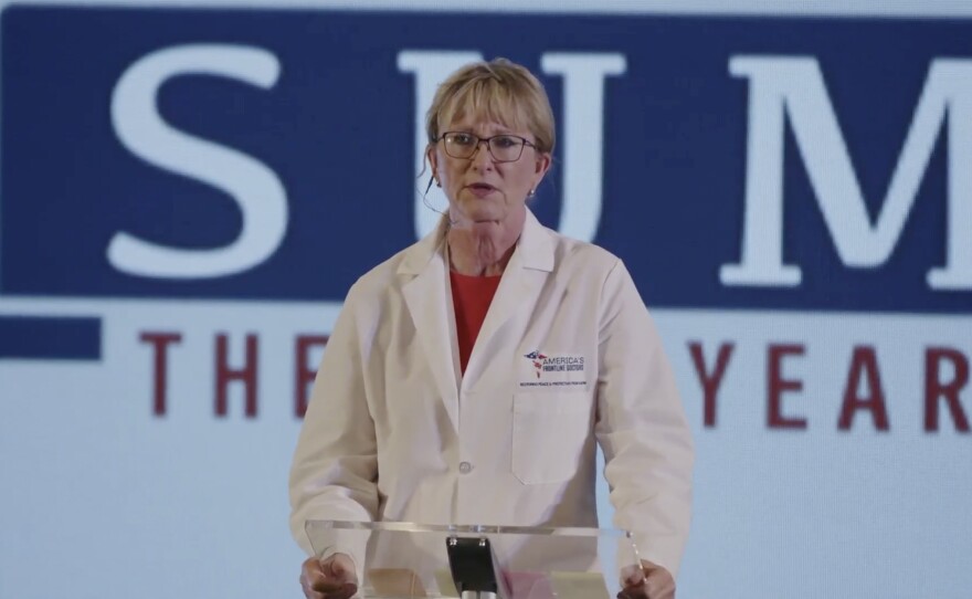 Dr. Lee Merritt is a orthopedic and spinal surgeon who spreads misinformation about COVID-19. She is affiliated with a prominent right-wing group known as America's Frontline Doctors.