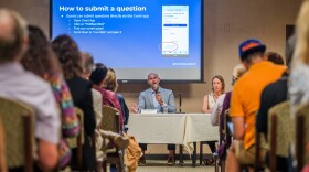 Panelists speak at Voice of San Diego's Politifest event in 2023.