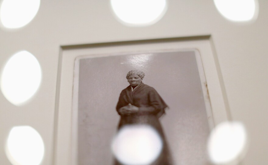 A photograph of escaped slave abolitionist Harriet Tubman is was displayed on Capitol Hill last year.