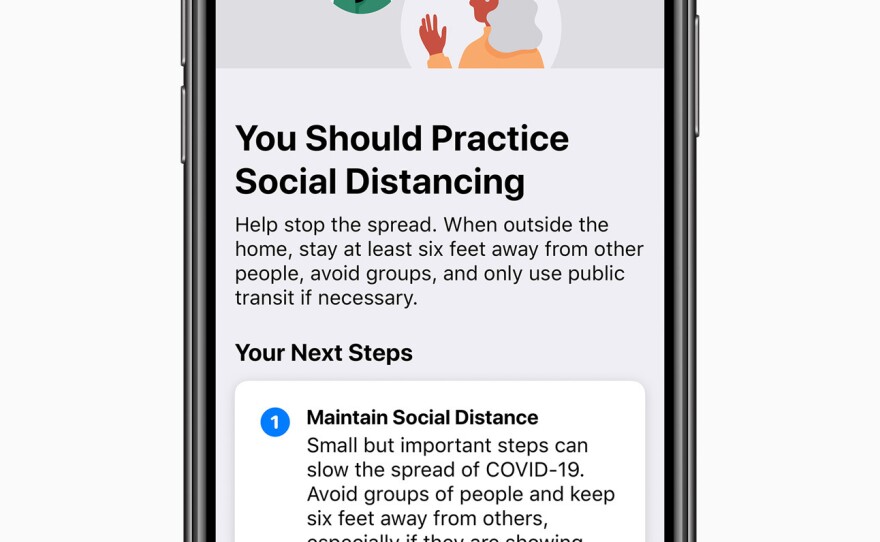 After users complete the questionnaire, they receive recommendations from the CDC on what to do next.