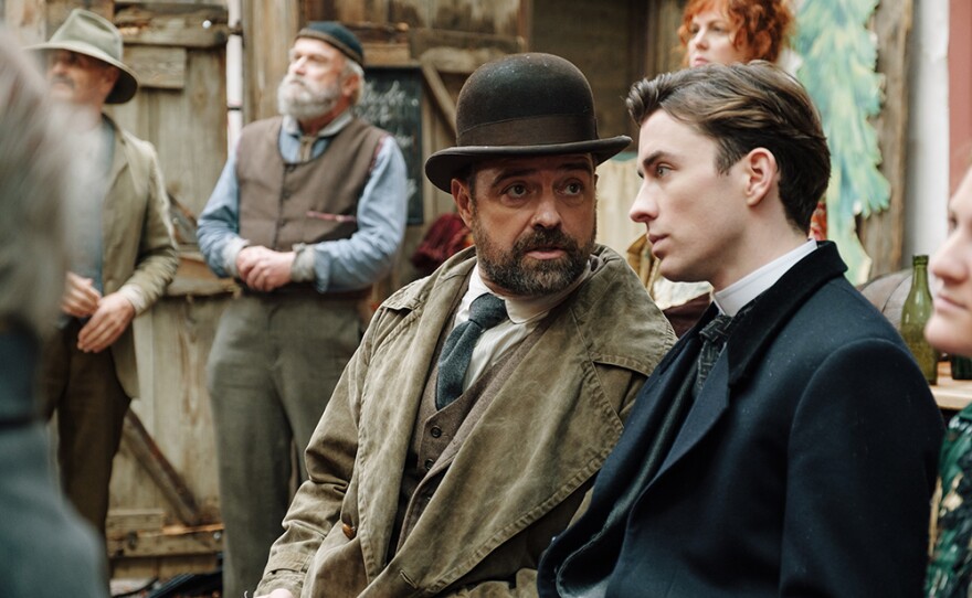 Detective Inspector Oskar Rheinhardt (Juergen Maurer) and psychoanalyst Max Liebermann (Matthew Beard) investigate a murder in Vienna’s slum quarter in VIENNA BLOOD: Season 2.