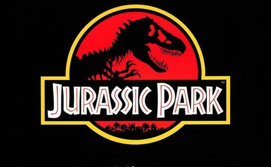 A movie poster from "Jurassic Park."