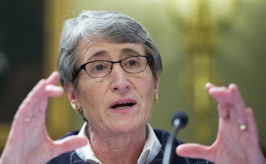 Interior Secretary Sally Jewell testifies on Capitol Hill in Washington in December.