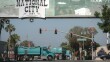 Heavy trucks rumble through downtown National City, California on June 17, 2025.